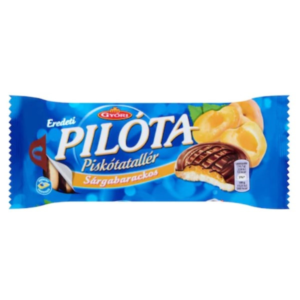 Afbeeling Győri Pilóta piskótatallér 147 g met perzik