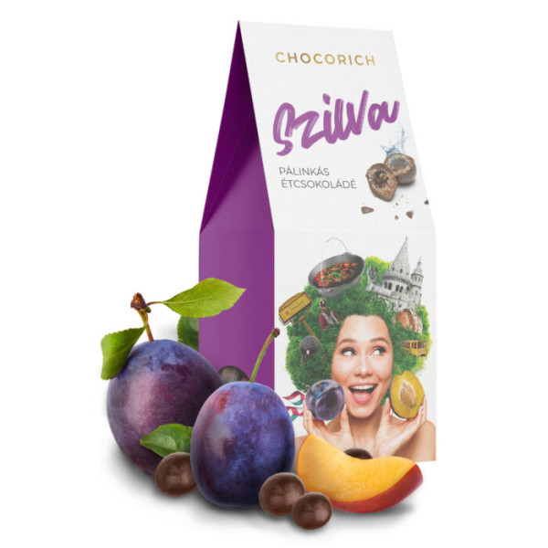 Afbeeling Chocorich Pálinkával Töltött Étcsokoládé Golyók - Szilva 80g
