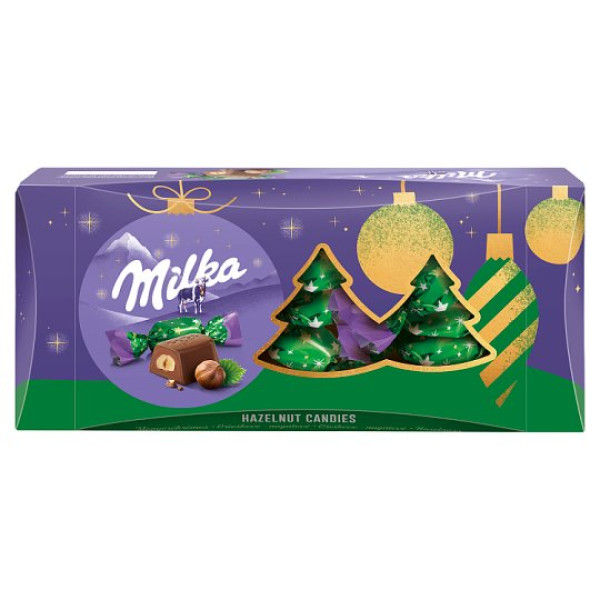 Afbeeling Milka kerstbonbons met hazelnootcrème 255g