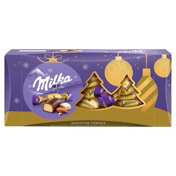 Afbeeling Milka kerstbonbons met marsepeinsmaak 255g