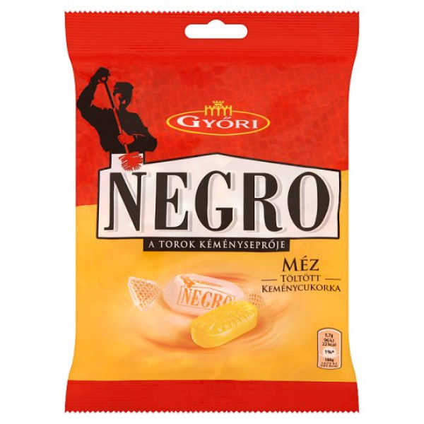 Afbeeling Győri Negro met honing gevuld hard snoep 79 g