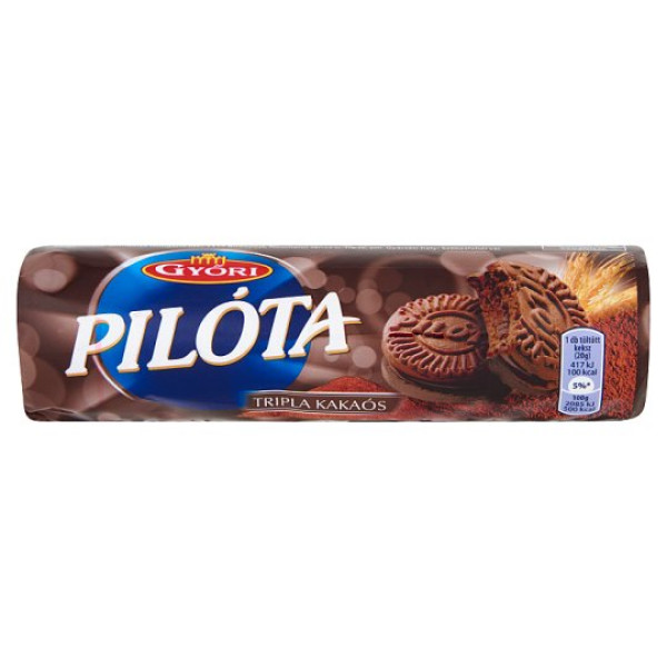 Afbeeling Győri Pilóta tripla kakaós krémmel töltött kakaós keksz 180 g
