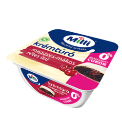 Milli kwarkcréme 0% met kersen- manzaadstrudelsmaak 90g