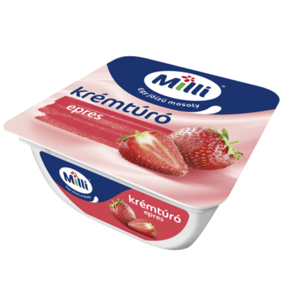 Afbeeling Milli kwarkcréme met aardbeiensmaak 90g