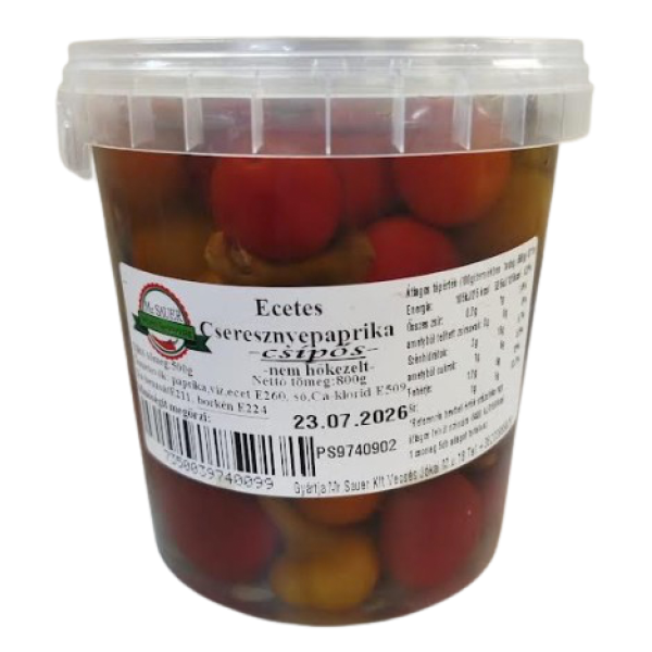 Afbeeling Mr.Sauer - Vecsési Savanyúság - Ecetes cseresznyepaprika, csípős 500g
