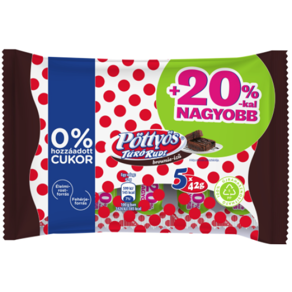 Afbeeling Pöttyös Túró Rudi 0% 5x35g brownie ízű