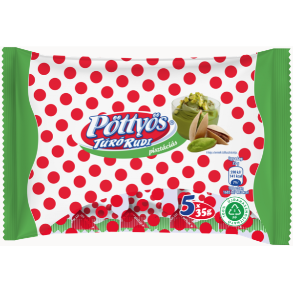 Afbeeling Pöttyös Túró Rudi 5x35g met pistachesmaak