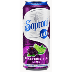 Soproni alcoholvrij bier 0,5L zwarte bes-limoen