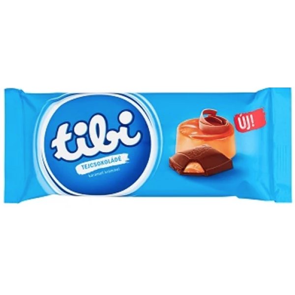 Afbeeling Tibi chocoladereep 87g met karamel