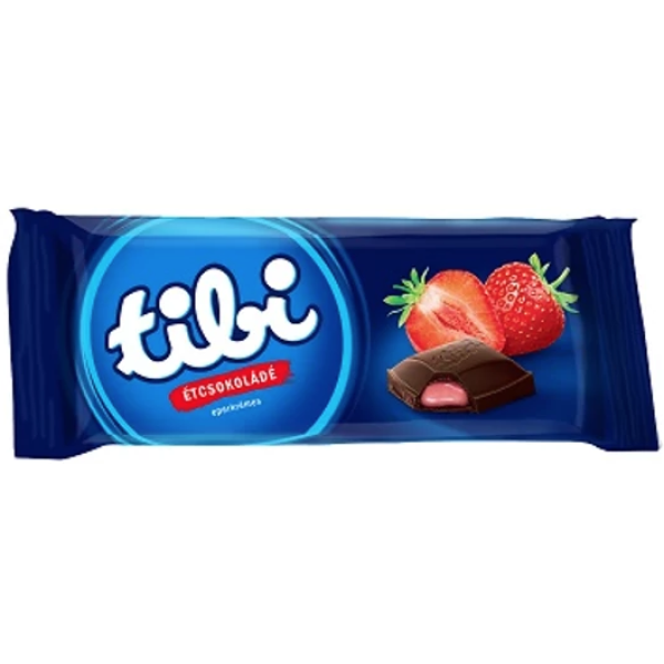 Afbeeling Tibi chocoladereep 90g met aardbei